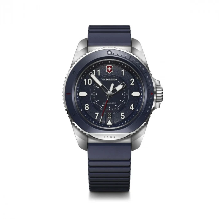 Victorinox Journey 1884 43mm Watch - Blue Dial, Blue Rubber Strap 4 Victorinox Journey 1884 43mm Watch - Blue Dial, Blue Rubber Strap - Image 2