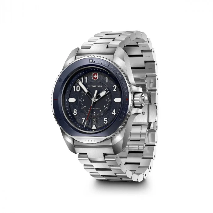 Victorinox Journey 1884 43mm Watch - Blue Dial, Stainless Steel Strap 6 Victorinox Journey 1884 43mm Watch - Blue Dial, Stainless Steel Strap - Image 4