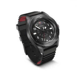 Victorinox Journey 1884 43mm Watch - All Black, Rubber Strap -Swiss Supplies Store wat 241982 display fl