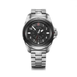 Victorinox Journey 1884 43mm Watch - Black Dial, Stainless Steel Strap